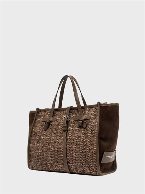 Borsa a tracolla Miss Marcella 32 in paglia e suede GIANNI CHIARINI MARCELLA | BS9762MDNCHOCO